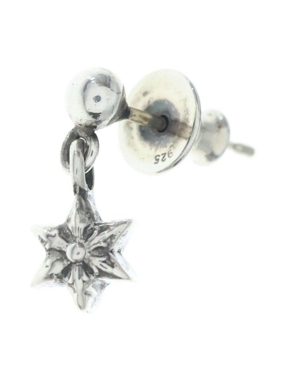 Chrome Hearts Tny Star Thai Nice Tar Drop Earrings Silver